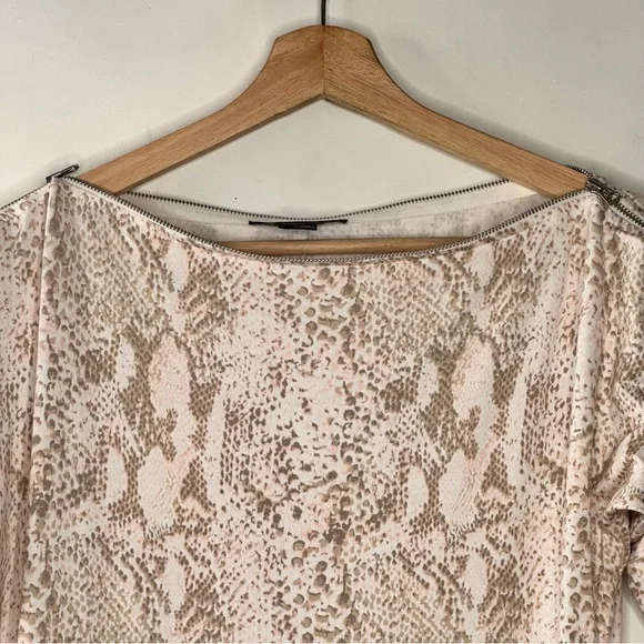 Armani Exchange Snake Skin Print Tunic Dress Zip Neckline - Picture 3 of 6